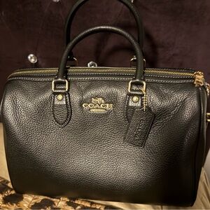 Authentic Coach Rowan Large Black Satchel Bag